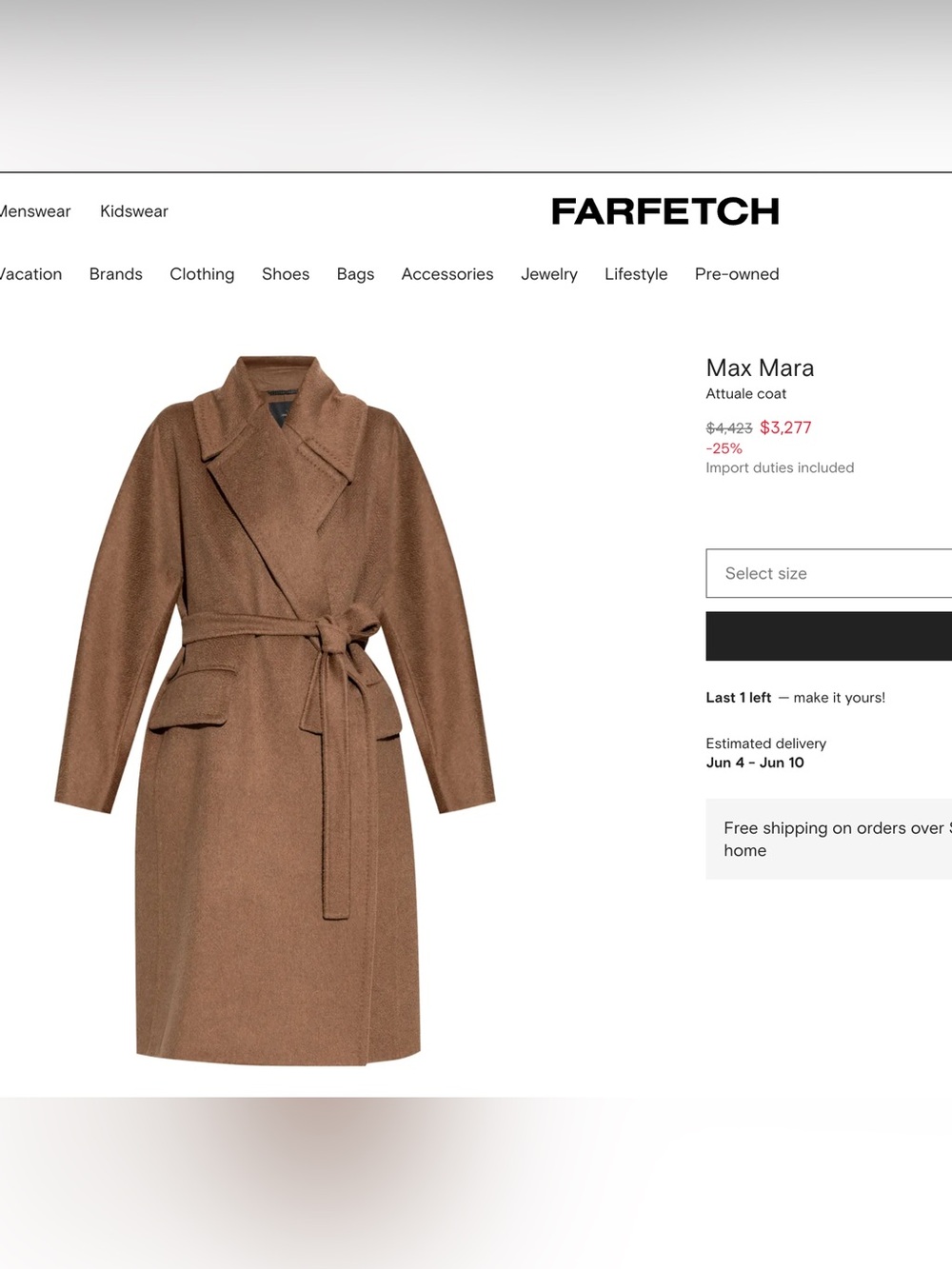 MaxMara Atelier Brown camelwool and cashmere Coat - Picture 10 of 10